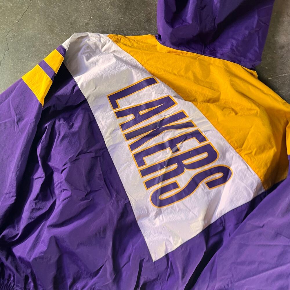 Vintage Y2K lakers Mitchell & ness nba windbreaker jacket mens xl - Picture 4 of 9